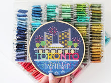 Load image into Gallery viewer, Toronto City Hall and Nathan Phillips Square Cross Stitch Kit (6 inch)