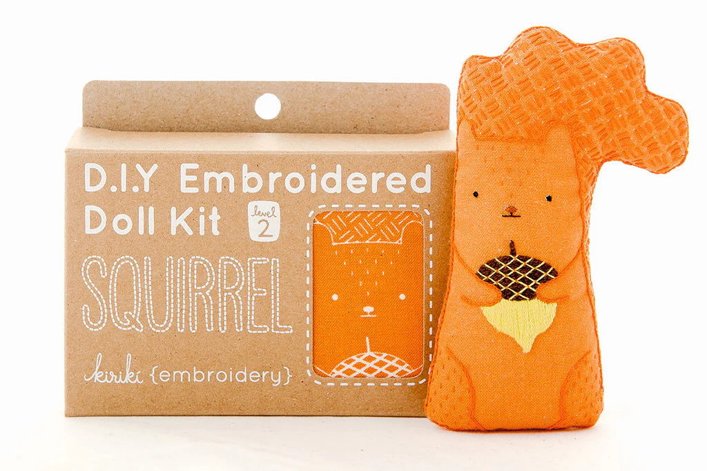Squirrel DIY Embroidered Doll Kit