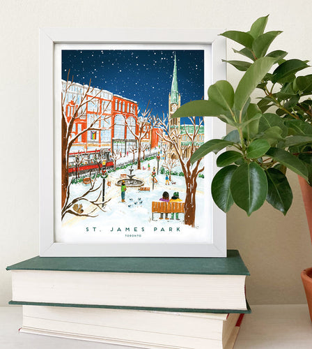 Toronto St. James Park in Winter Art Print (8