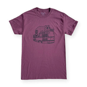 Streetcar Raccoon T-Shirt (Tri-Maroon)
