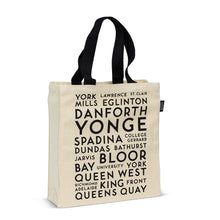 Load image into Gallery viewer, Toronto Street Names Tote Bag