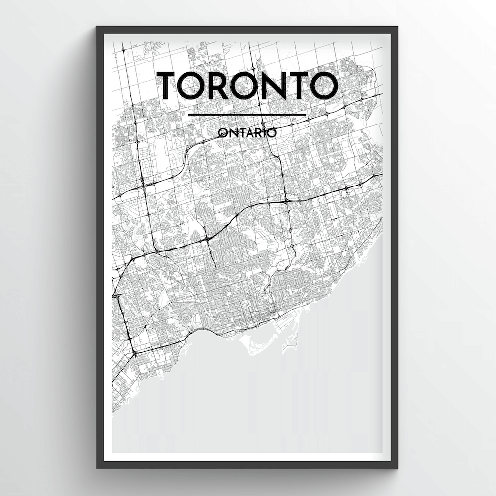 Toronto Map Print Black/White