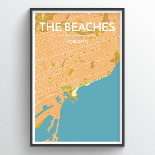 Beaches Neighbourhood Map Print