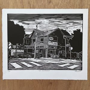 UFO Restaurant Linocut Print (Limited Edition)
