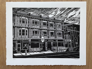 Lakeview Restaurant Linocut Print (Limited Edition)