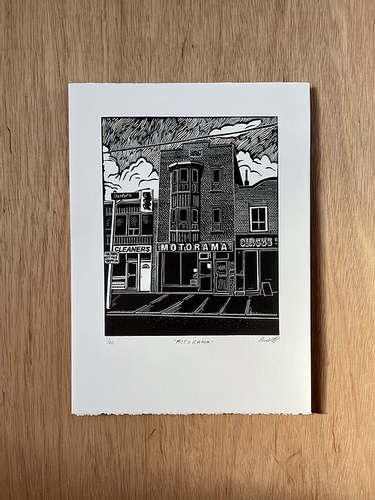 Motorama Restaurant Linocut Print (Limited Edition)