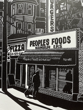 Load image into Gallery viewer, People&#39;s Foods Linocut Print (Limited Edition)