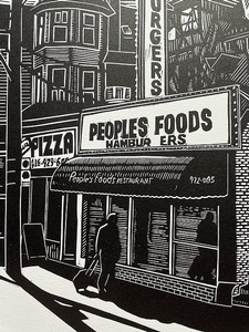 People's Foods Linocut Print (Limited Edition)