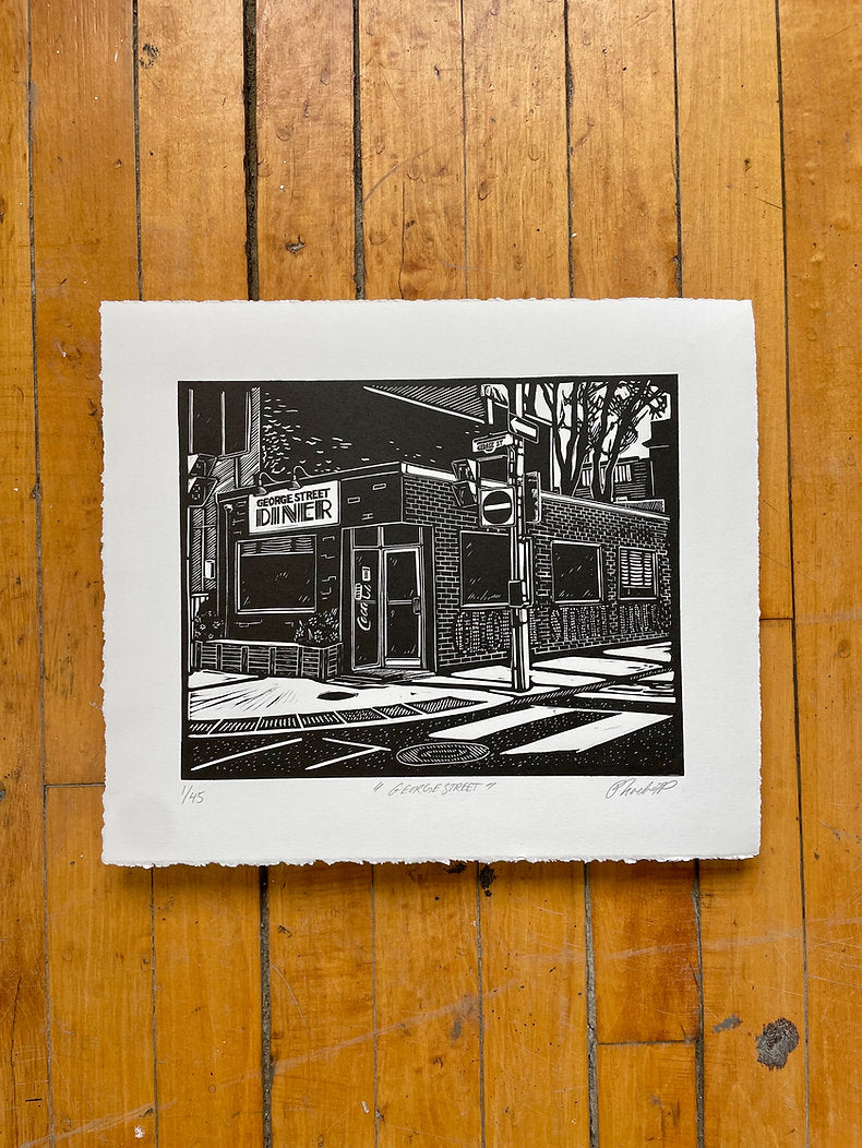 George Street Diner Linocut Print (Limited Edition)