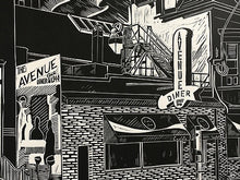 Load image into Gallery viewer, Avenue Diner Linocut Print (Limited Edition)