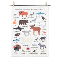 Canadian Wildlife Alphabet Tea Towel