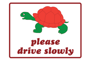 Please Drive Slowly Turtle Print