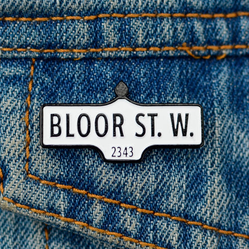 Bloor St W Street Sign Lapel Pin