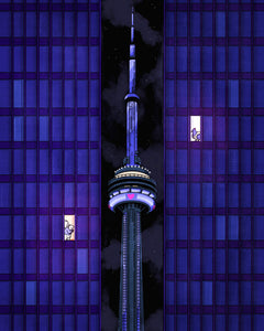 CN Tower Night Scene Art Print