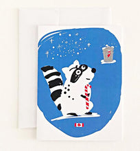 Load image into Gallery viewer, Raccoon with Christmas Stocking Greeting Card Boxed Set
