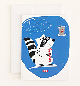 Raccoon with Christmas Stocking Greeting Card Boxed Set