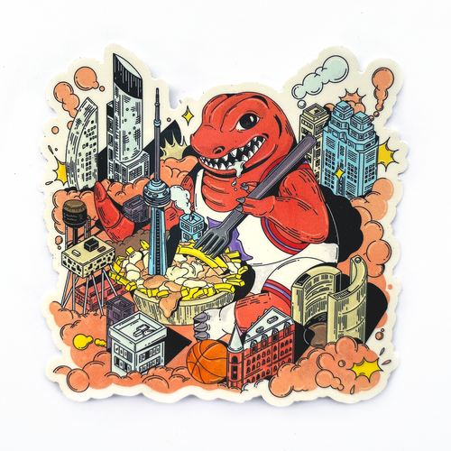 Red Dino (Toronto Raptors) Die-Cut Sticker