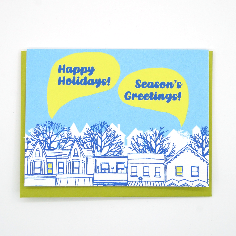 Neighbourhood Houses Holiday Greeting Card