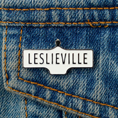 Leslieville Street Sign Lapel Pin