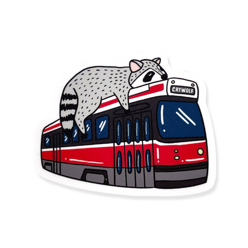 Streetcar Raccoon Sticker