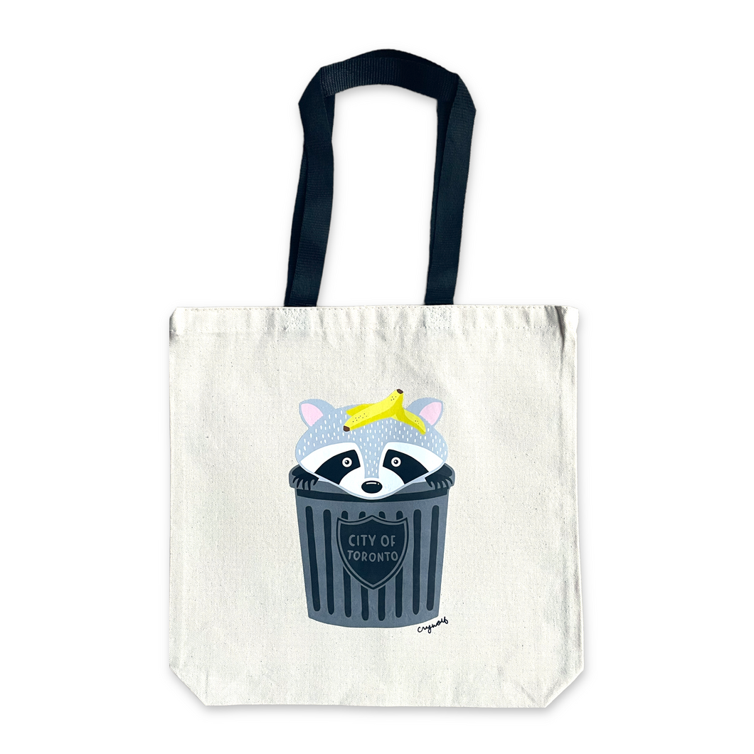 Trash Can Raccoon Tote Bag