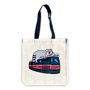 Toronto Streetcar Raccoon Tote Bag