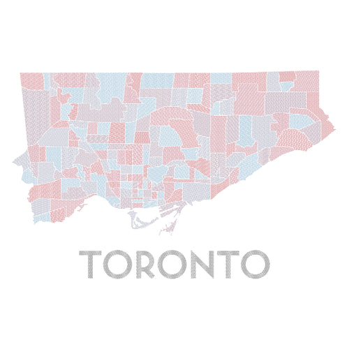 Toronto Neighbourhoods map print