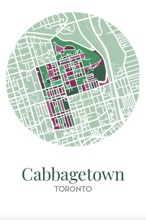 Toronto Neighbourhood Map Print: Cabbagetown
