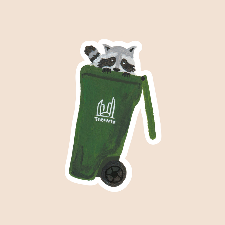 Green Bin Raccoon Sticker