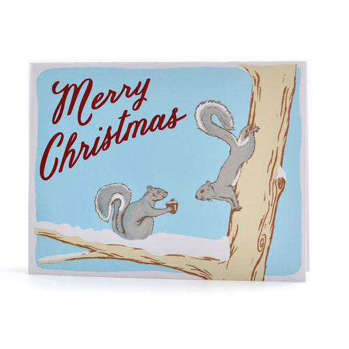 Merry Christmas Squirrels Greeting Card