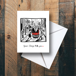 Good Tidings T.O. You Streetcar Christmas Greeting Card