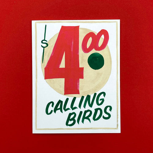 $4.00 Calling Birds Sign Painter Christmas Card