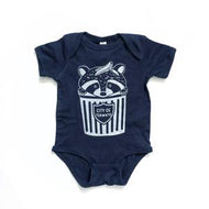 Trash Can Racoon Baby Onesie