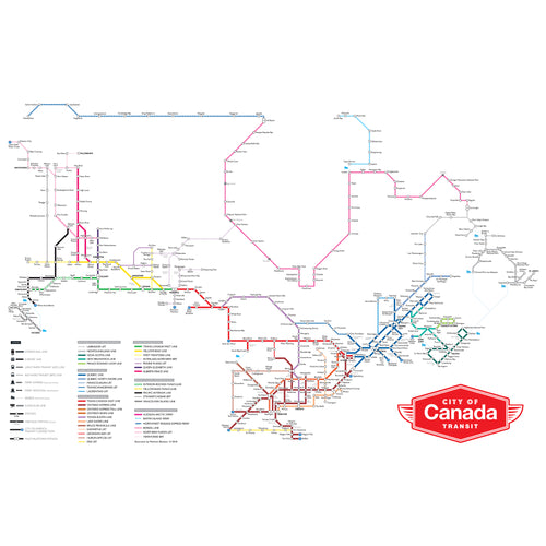 City of Canada Transit Map Print
