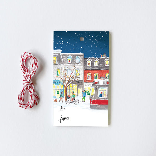 Queen West Streetcar Holiday Gift Tag