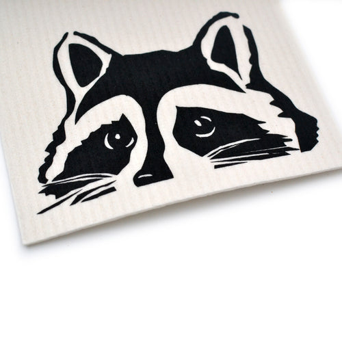 Peeking Raccoon Swedish Dishcloths